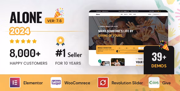 Alone Alone – Charity Multipurpose Non-profit WordPress Theme - Image 1