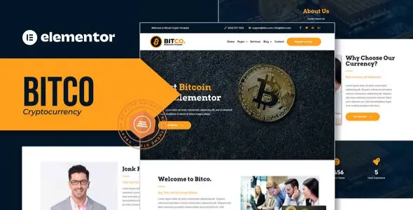 Bitco-Bitcoin-Cryptocurrency-Elementor-Template-Kit Bitco – Bitcoin & Cryptocurrency Elementor Template Kit - Image 1