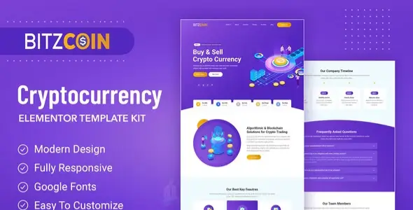 BitzCoin-Crypto-Exchange-Elementor-Template-Kit BitzCoin – Crypto Exchange Elementor Template Kit - Image 1