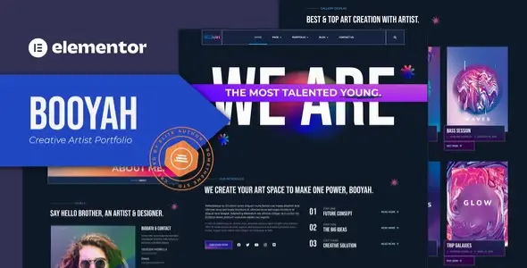Booyah-Creative-Artist-Portfolio-Elementor-Template-Kit Booyah – Creative Artist Portfolio Elementor Template Kit - Image 1