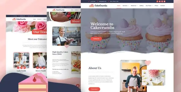 Cakecrumbs-Bakery-Elementor-Template-kit Cakecrumbs – Bakery Elementor Template kit - Image 1