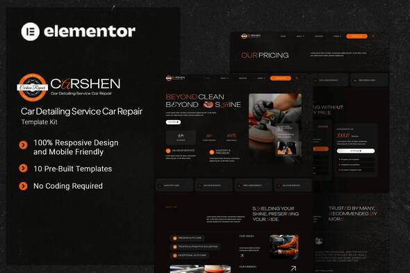 Carshen Carshen - Car Detailing Service Car Repair Elementor Template Kit - Image 1