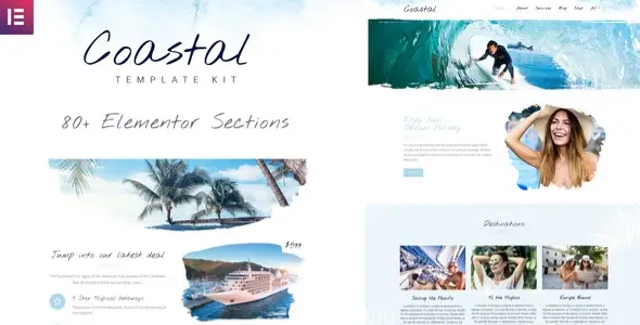 Coastal-Travel-and-Surf-Grunge-Template-Kit Coastal Travel and Surf Grunge Template Kit - Image 1