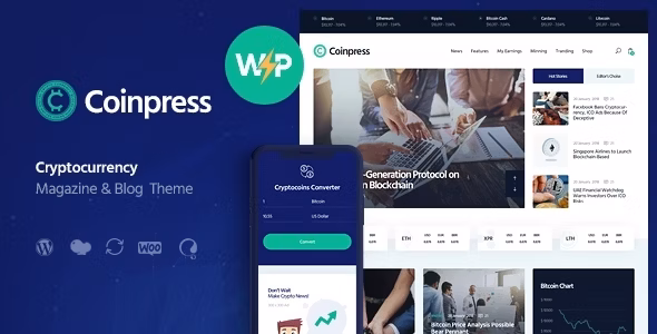 Coinpress Coinpress | ICO Cryptocurrency Magazine & Blog WordPress Theme - Image 1