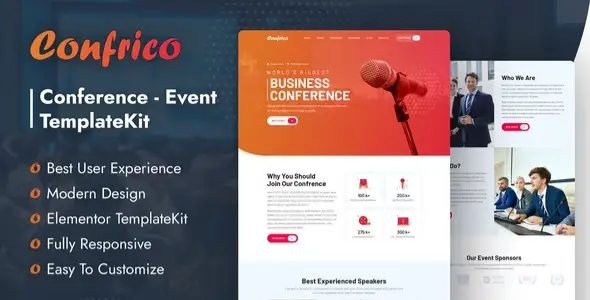 Confrico-Event-Conference-Elementor-Template-Kit Confrico – Event & Conference Elementor Template Kit - Image 1