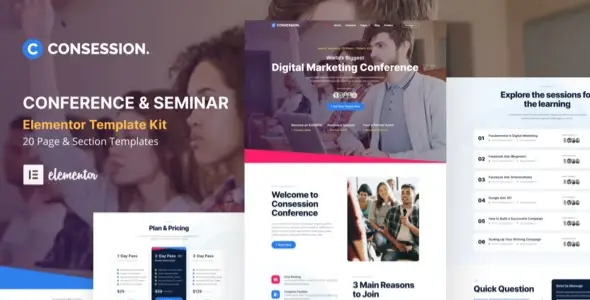 Consession-Conference-Seminar-Elementor-Template-Kit Consession – Conference & Seminar Elementor Template Kit - Image 1