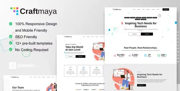 CraftMaya-IT-Solutions-Services-Company-Elementor-Template-Kit CraftMaya – IT Solutions & Services Company Elementor Template Kit - Image 1