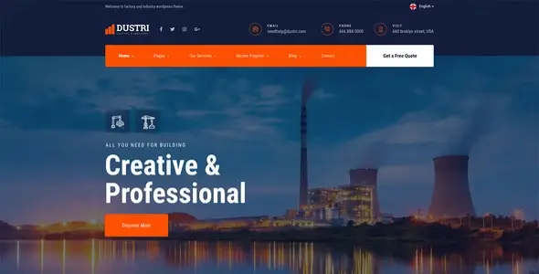 Dustri-Factory-Industrial-Elementor-Template-Kit Dustri – Factory & Industrial Elementor Template Kit - Image 1
