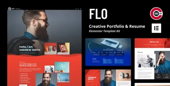 FLO-Creative-Portfolio-Resume-Template-Kit FLO – Creative Portfolio & Resume Template Kit - Image 1