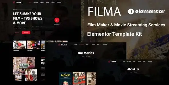 Filma-Film-Maker-Movie-Streaming-Services-Elementor-Template-Kit Filma – Film Maker & Movie Streaming Services Elementor Template Kit - Image 1