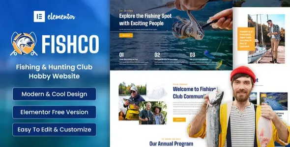Fishco-Fishing-Hunting-Club-Elementor-Template-Kit Fishco – Fishing & Hunting Club Elementor Template Kit - Image 1