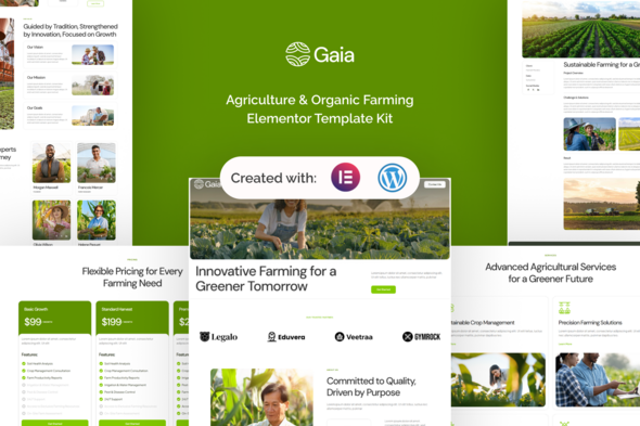 Gaia Gaia - Agriculture & Organic Farming Elementor Template Kit - Image 1
