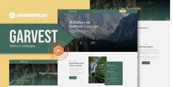 Garvest-Nature-Cottages-Elementor-Template-Kit Garvest – Nature Cottages Elementor Template Kit - Image 1