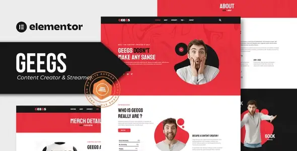 Geegs-Content-Creator-Streamer-Elementor-Template-Kit Geegs – Content Creator & Streamer Elementor Template Kit - Image 1
