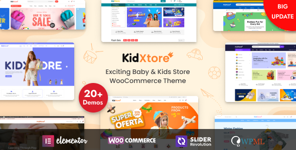 KidXtore KidXtore - Kids Clothing and Toys Store Elementor WooCommerce WordPress Theme - Image 1