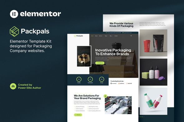 Packpals Packpals – Packaging Company Elementor Template Kit - Image 1