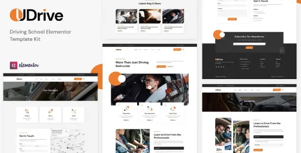 Udrive-Driving-School-Elementor-Template-Kit Udrive – Driving School Elementor Template Kit - Image 1