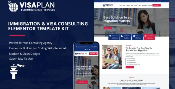 VisaPlan-Immigration-Visa-Consulting-Elementor-Template-Kit VisaPlan – Immigration & Visa Consulting Elementor Template Kit. - Image 1
