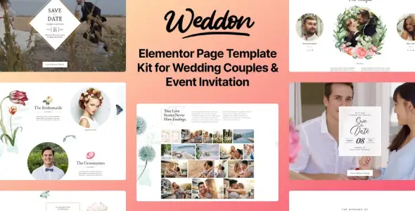 Weddon-Wedding-Event-Invitation-Elementor-Template-Kit Weddon – Wedding Event Invitation Elementor Template Kit - Image 1