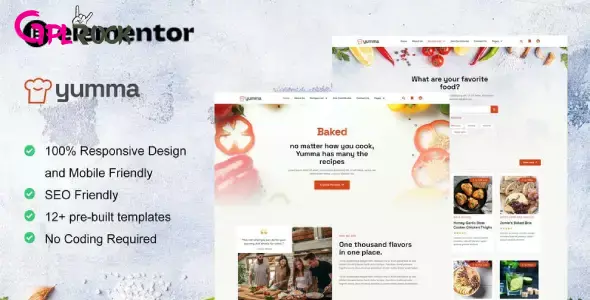Yumma-Food-Recipe-Elementor-Template-Kit Yumma – Food Recipe Elementor Template Kit - Image 1