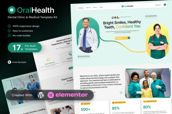 oralhealth OralHealth - Dental Clinic & Medical Elementor Template Kit - Image 1