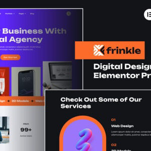 Frinkle Digital-Design-Agency Elementor Pro Template-Kit