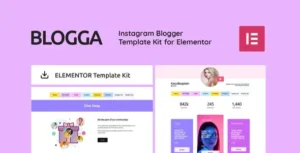 BLOGGA – Instagram Blogger Elementor Template Kit