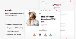 Bioxin – Single Freelancer CV & Portfolio Elementor Template Kit