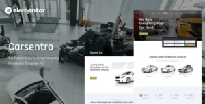 Carsentro – Car Dealer & Listing Company Elementor Template Kit