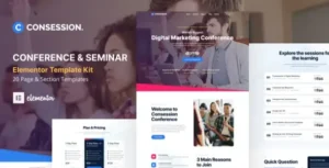 Consession – Conference & Seminar Elementor Template Kit