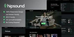 Hipsound – Music Streaming & Podcast Elementor Template Kit