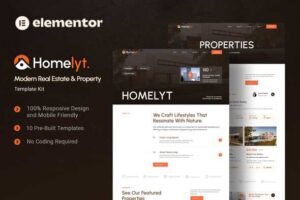 Homelyt – Modern Real Estate & Property Elementor Template Kit