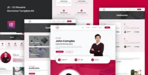 JC – CV Resume Elementor Template Kit