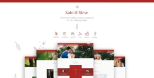 Kate & Steve – Wedding Invitation Elementor Template Kit