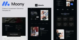 Moony – Finance & Investment Elementor Template Kit
