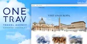 Onetrav – Travel Agency Elementor Template Kit
