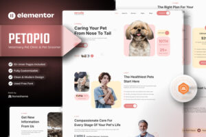 Petopio – Pet Grooming & Vetenary Elementor Template Kit