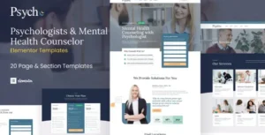 Psych – Mental Health Counselor Elementor Template Kit