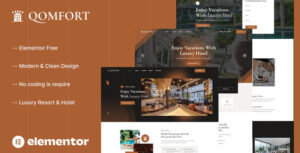 Qomfort – Hotel Booking Elementor Template Kit