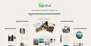 Sayahat – Travel Agency Elementor Template kit