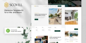 Scovill – Luxury Villa & Resort Elementor Template Kit