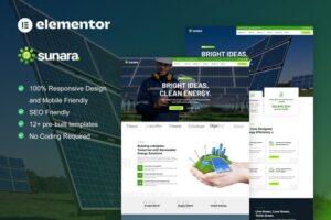 Sunara – Solar & Renewable Energy Elementor Pro Template Kit