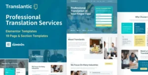 Translantic – Translation Service Agency Elementor Template Kit