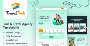 Travel Trek – Tour and Travel Agency Elementor Template Kit
