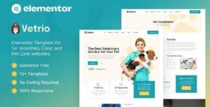 Vetrio – Veterinary Clinic & Pet Care Elementor Template Kit