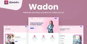Wadon – Feminine Business Consultant Elementor Template Kit