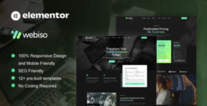 Webiso – Dark Digital Agency Elementor Template Kit