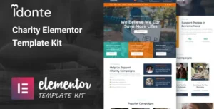 iDonte – Charity Non-Profit Elementor Template Kit